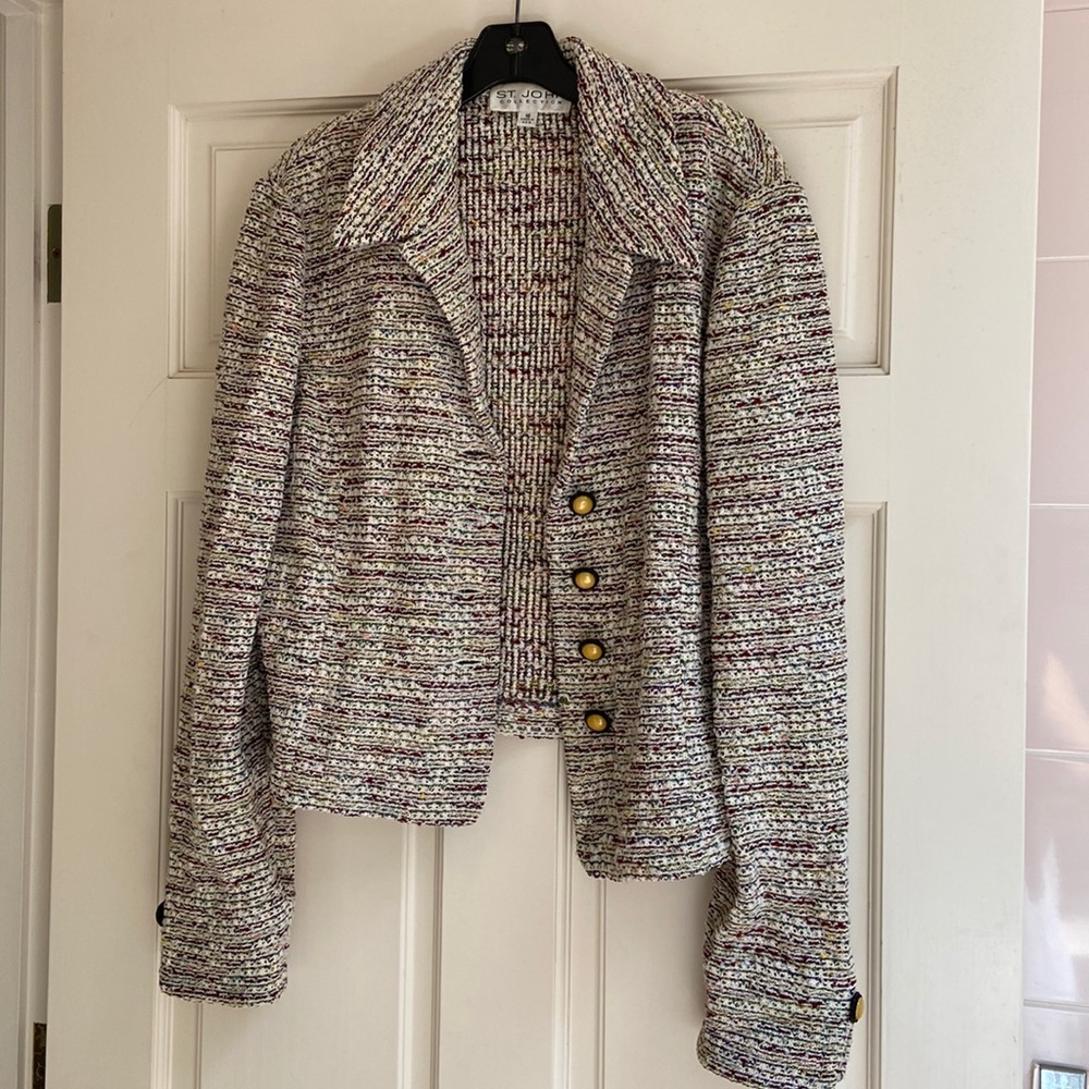 St John Collection multi colored suit